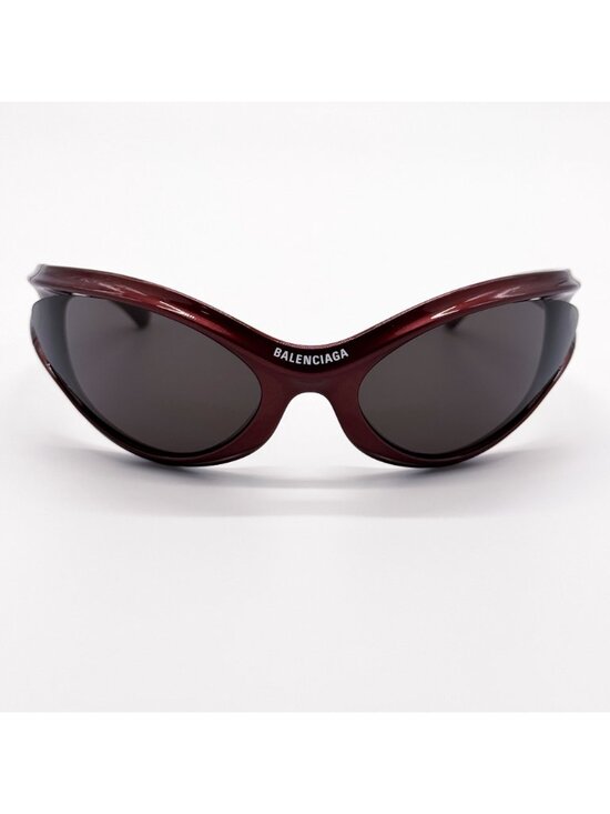 NEW BALENCIAGA BB0317S 002 SUNGLASSES BURGUNDY UNISEX EYEWEAR BALENCIAGA main image 4